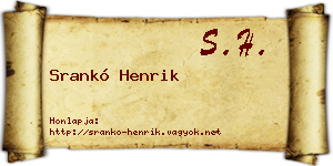 Srankó Henrik névjegykártya