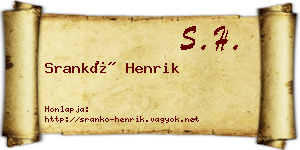 Srankó Henrik névjegykártya